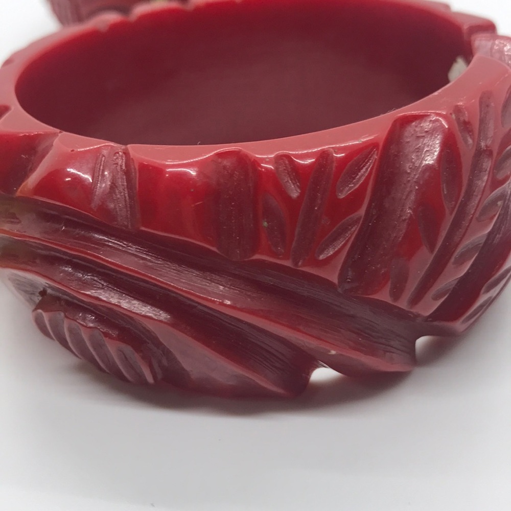 Miriam Haskell Carved Beaded Resin Bangle Lot of 4 - Picture 7 of 15
